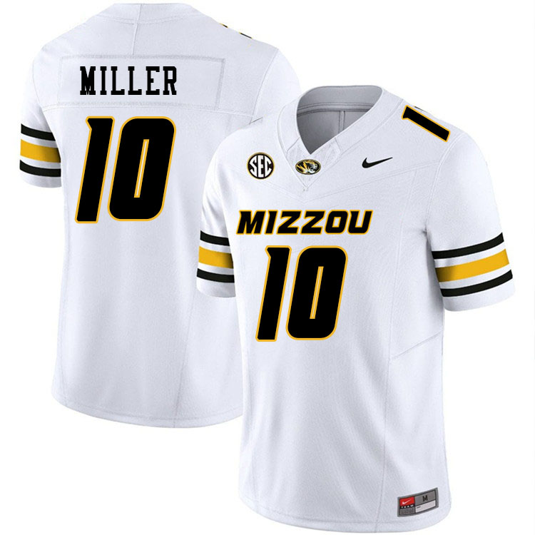 Men #10 Mekhi Miller Missouri Tigers College Football Jerseys Stitched-White